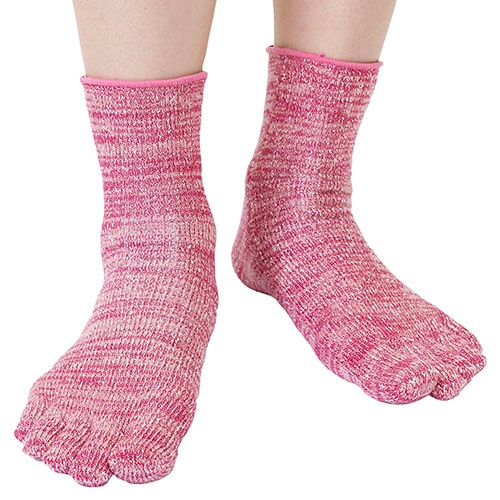 cocoonfit 肌側シルクパイルのふんわり５本指ソックス