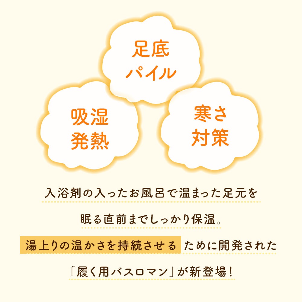 履く用バスロマンほっこり湯あがり靴下