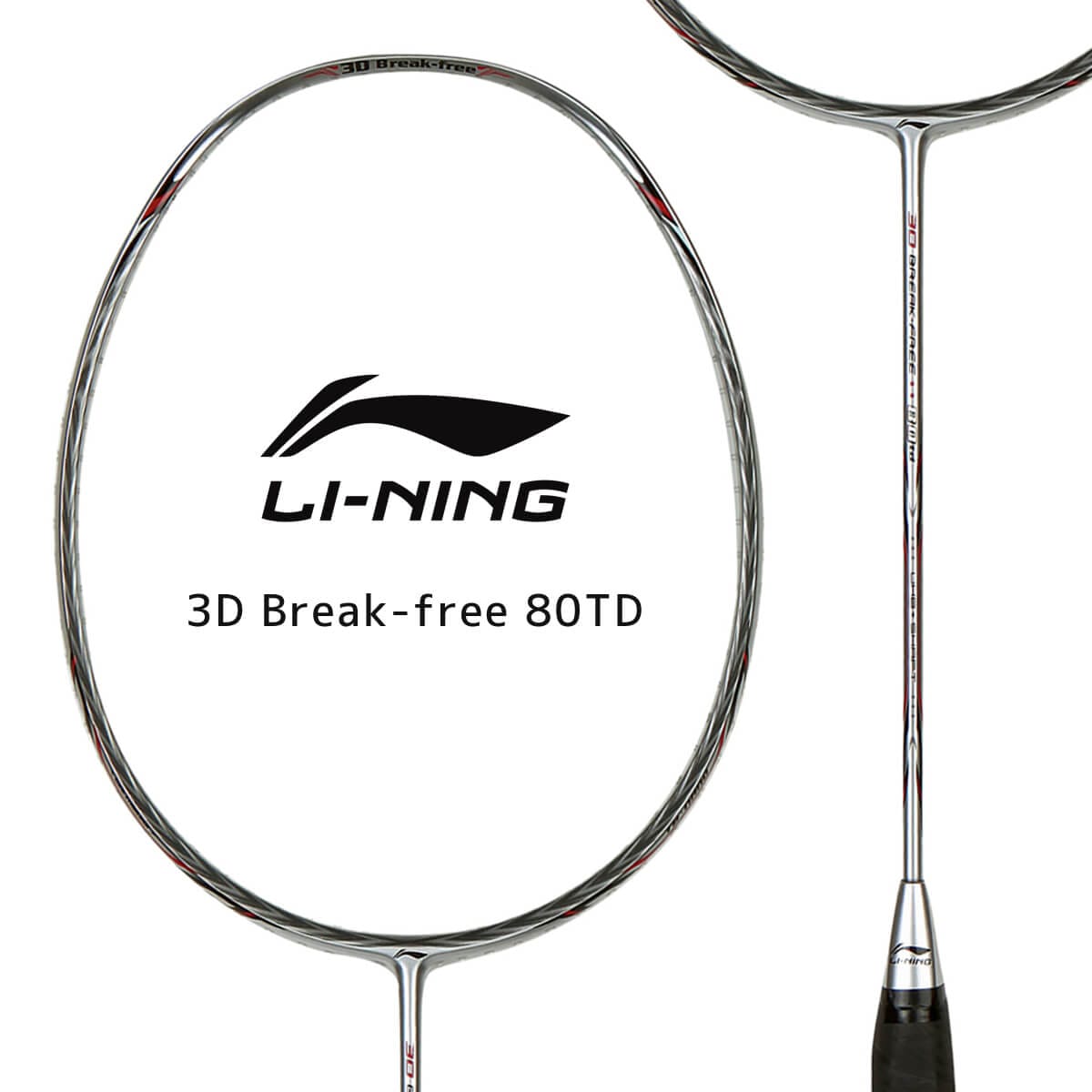 バドミントンラケット Li-Ning 80td 3UG5 LI-NING 3D Break-free 80TD バドミントンラケット リーニン