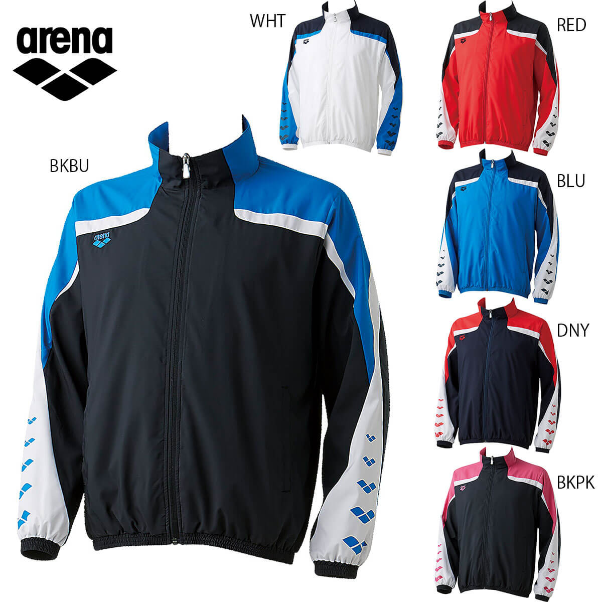 arena ウインドジャケット ブルー×ネイビー　OサイズARN-9330 arena ウインドジャケット ブルー×ネイビーOサイズARN-9330