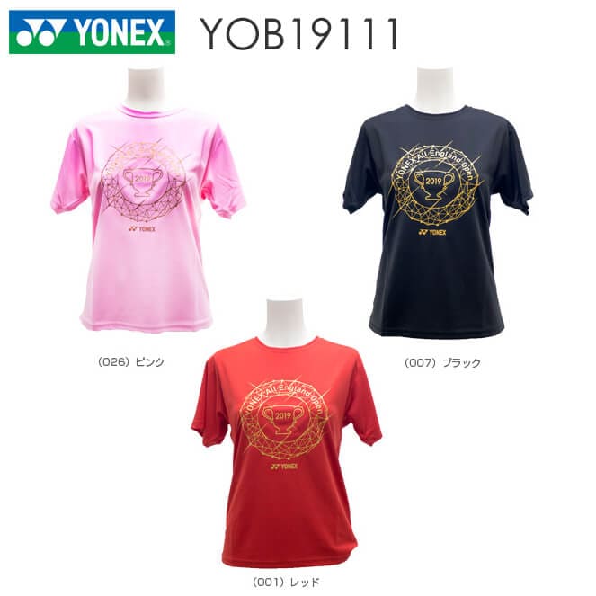 YONEX YOB19111 ウィメンズTシャツ ヨネックス全英選手権2019大会記念T