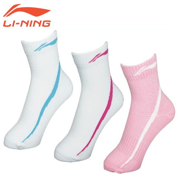 LI-NING AWSH242 ハーフソックス 3足セット バドミントン(レディース