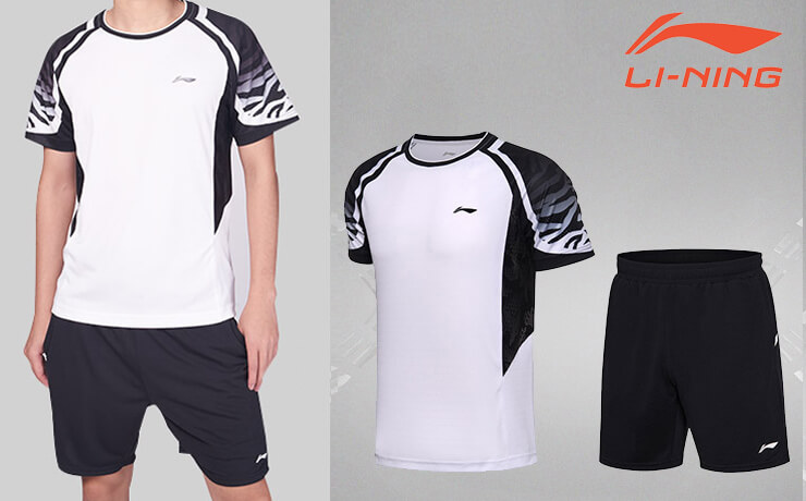 大特価ウエアN】LI-NING AATN004 ゲームシャツ+ハーフパンツ 上下