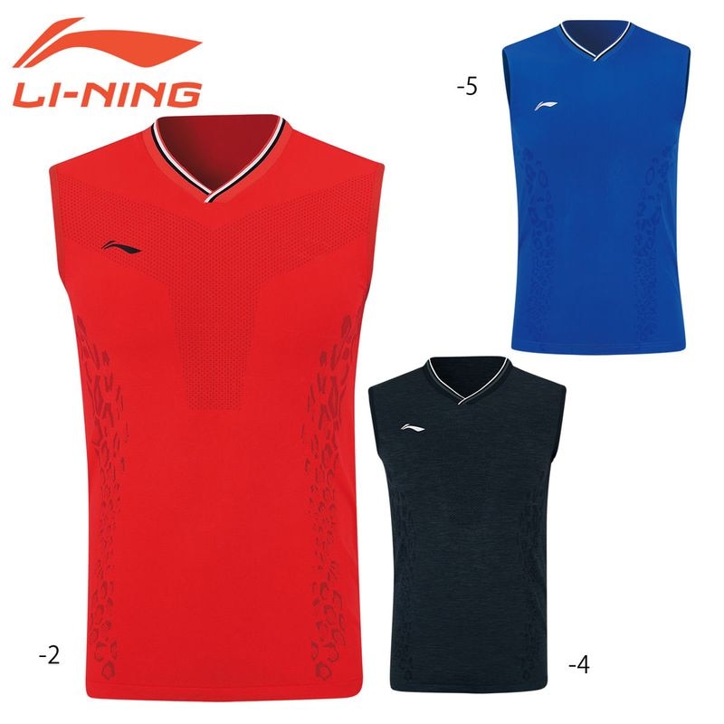 バドミントン ウェア 14点 まとめ売り リーニン XL XXL 3XL 大きめ 特価ウエアP】LI-NING AVSP473 ノースリーブゲームシャツ(ユニ/メンズ