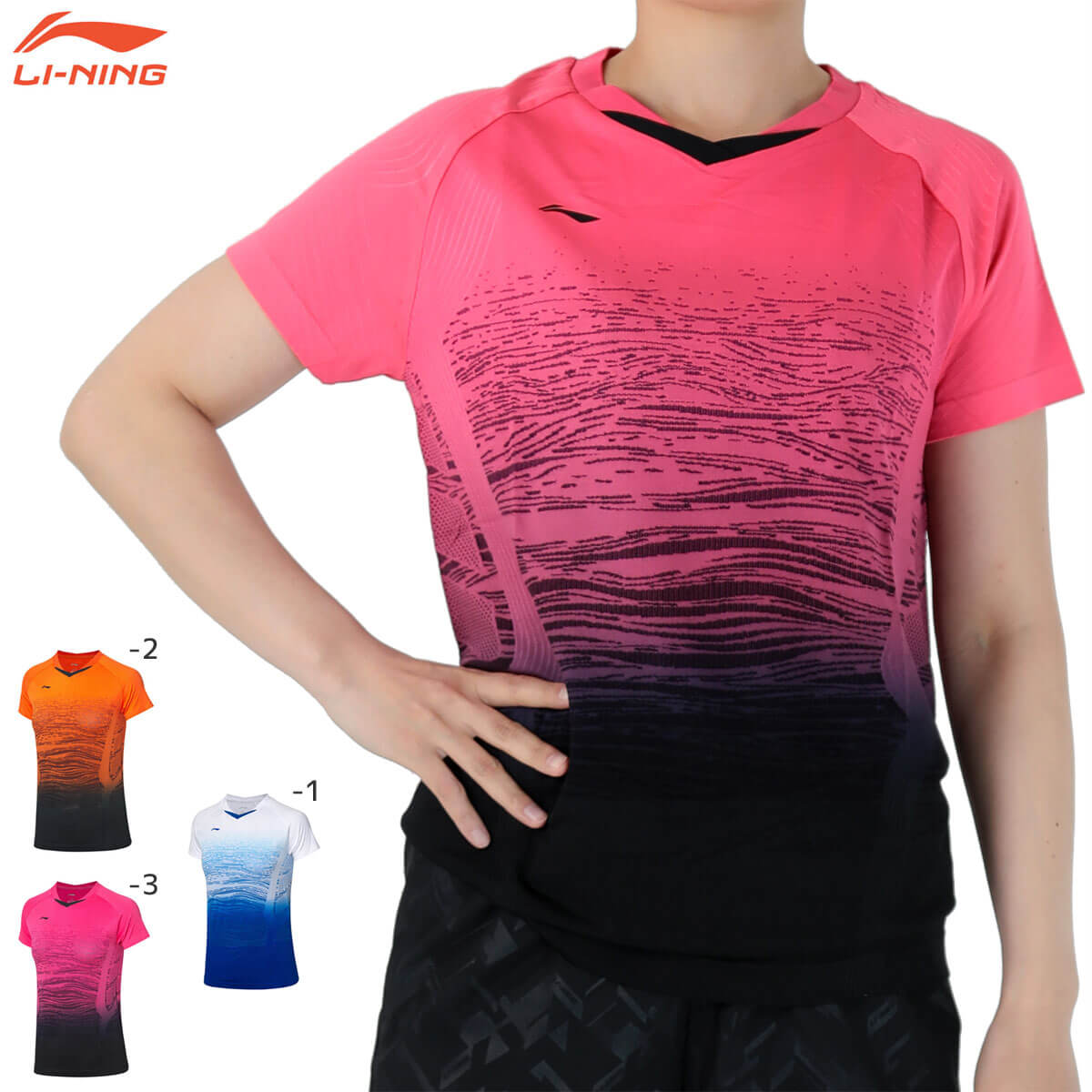 LI-NING AAYP118 ゲームシャツ(レディース) バドミントンウェア