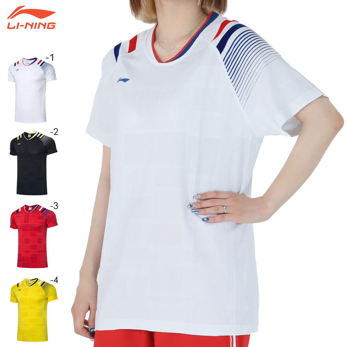 特価ウエアQ】LI-NING AAYQ075 ゲームシャツ(ユニ/メンズ) 背面印字