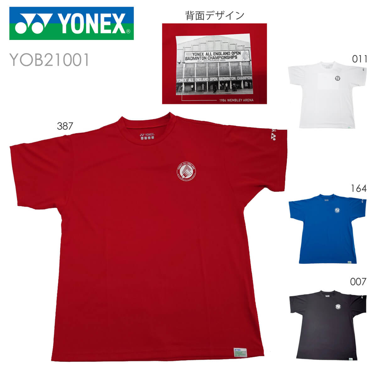 YONEX YOB21001 ヨネックス全英選手権 2021 大会記念Tシャツ(メンズ
