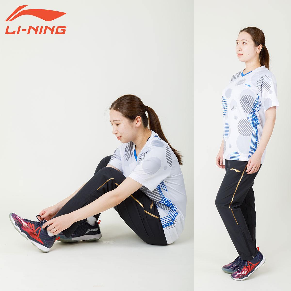 LI-NING AAYR382 ゲームシャツ バドミントンウェア(レディース