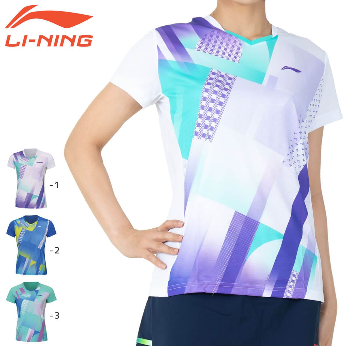 LI-NING AAYS064 ゲームシャツ バドミントンウェア(レディース