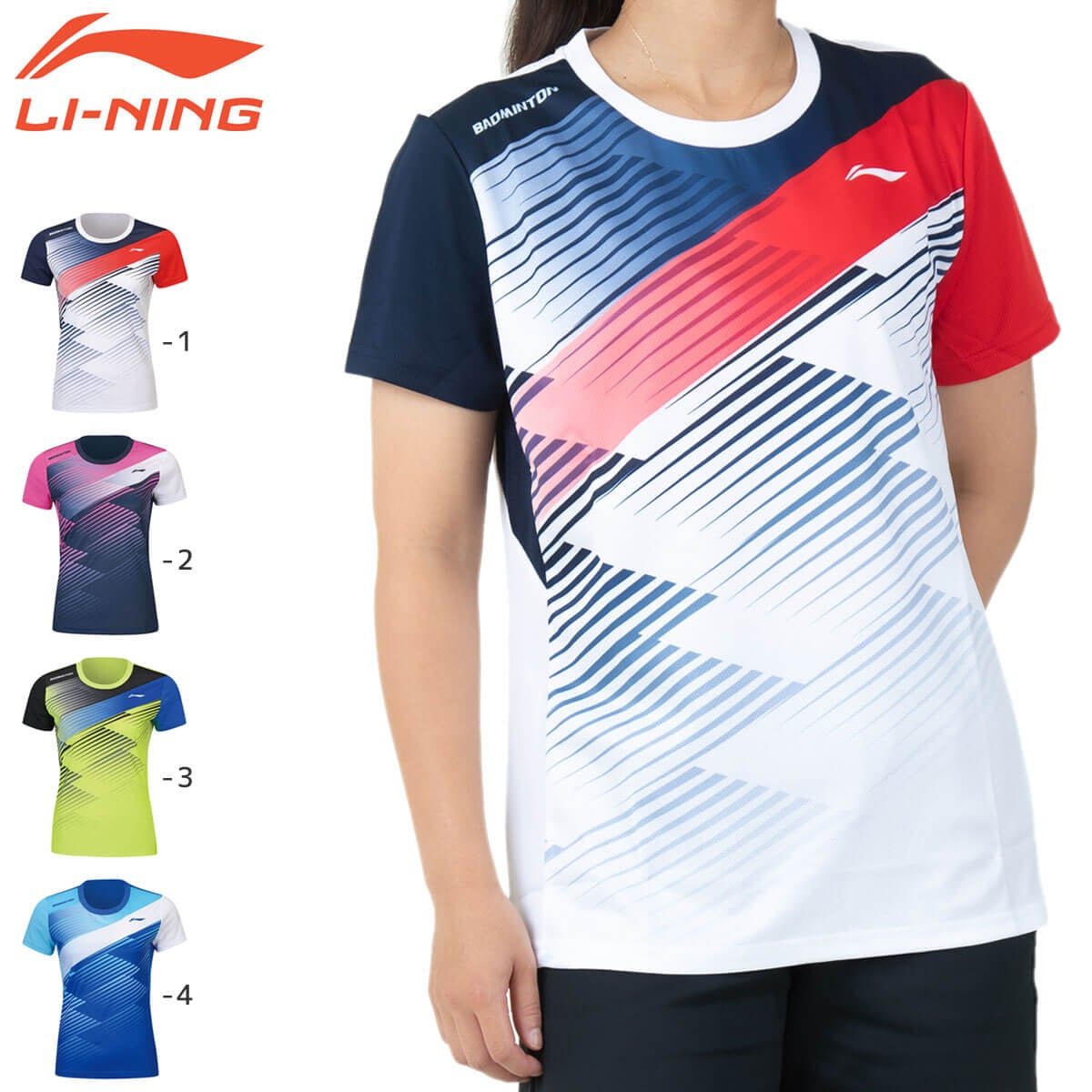 LI-NING AAYS076 ゲームシャツ バドミントンウェア(レディース