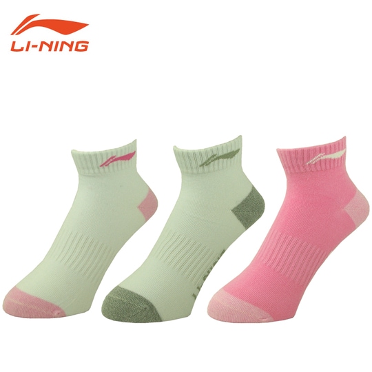 LI-NING AWSH248(22-24cm) 3足セット レディース ハーフソックス