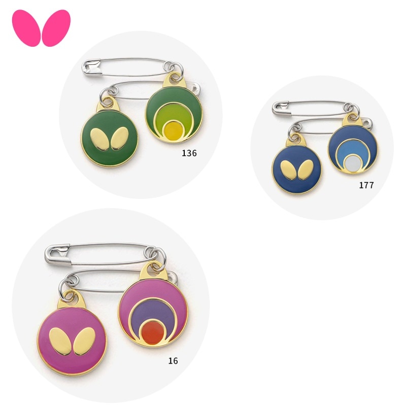 p*p様 #ゆんの気まぐれオークション　（竹）　キラセット バタフリー BUTTERFLY 77100 安全 ピン・サークル アクセサリー 卓球 バタフライ
