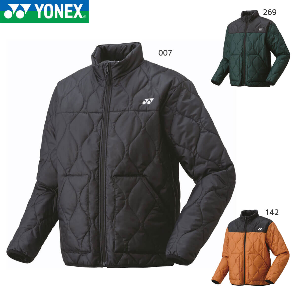YONEX ヨネックス ユニ中綿ジャケット 90088 ブラック サイズO　美品 YONEX（ヨネックス） ユニ中綿ジャケット 90088 : イレブンストア