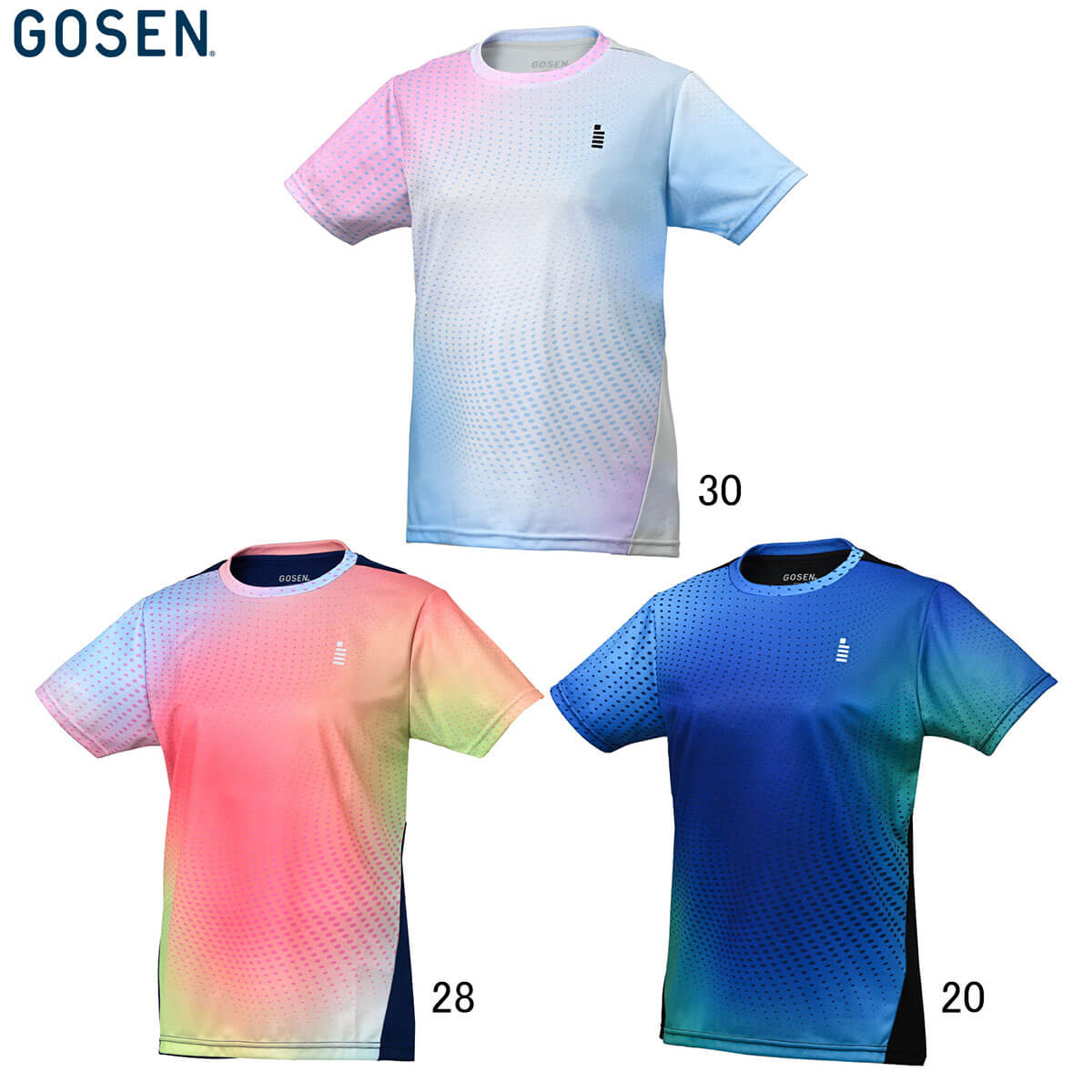 GOSEN レディース T2515 バドミントンシャツ L ホワイト