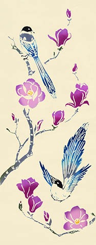 286　〈四季〉木蓮に尾長