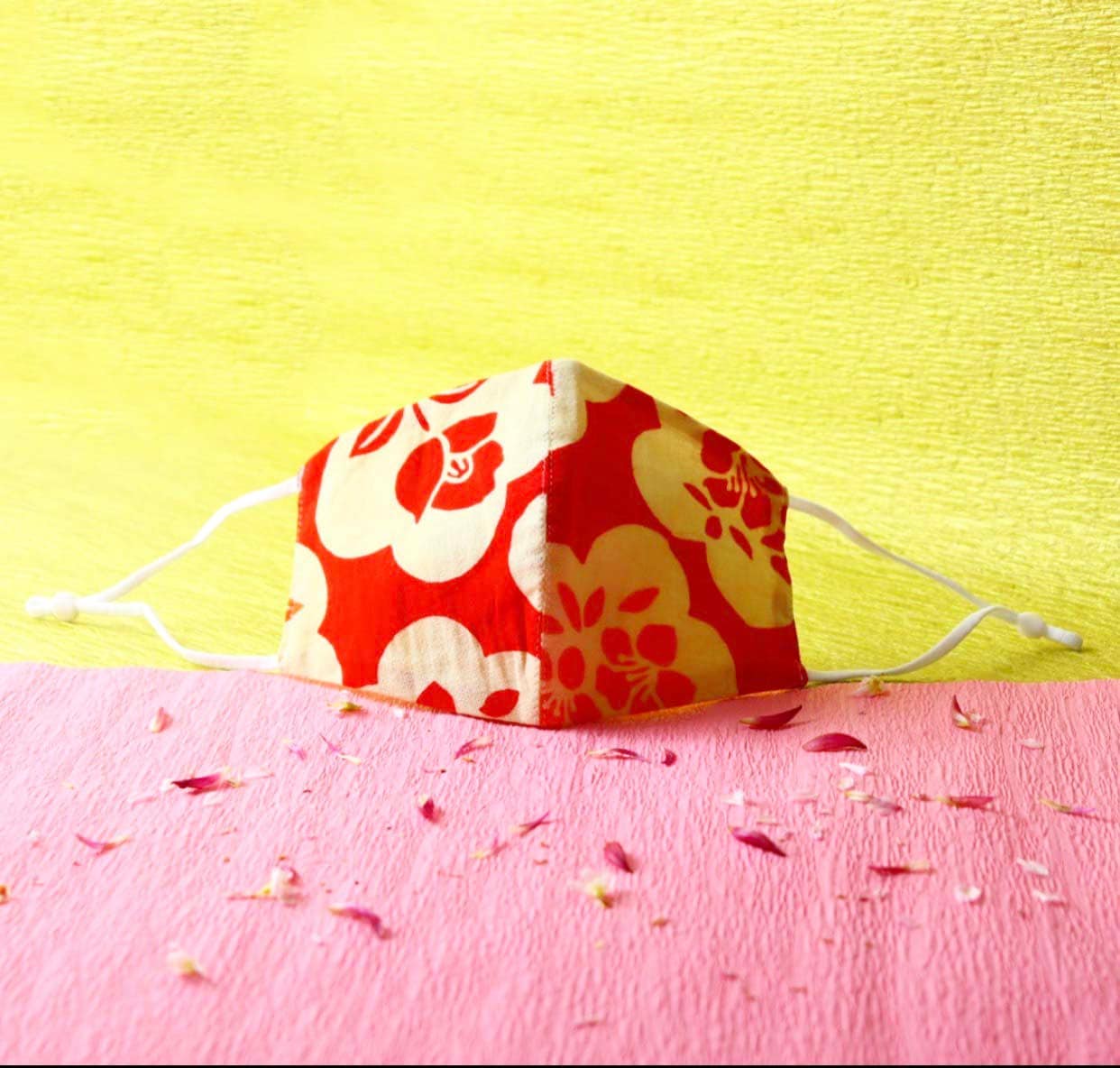 梨園染めマスク　花ごのみ