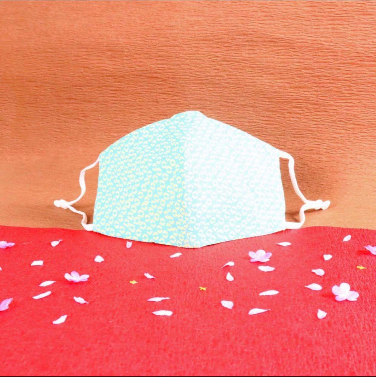 梨園染めマスク　鹿の子