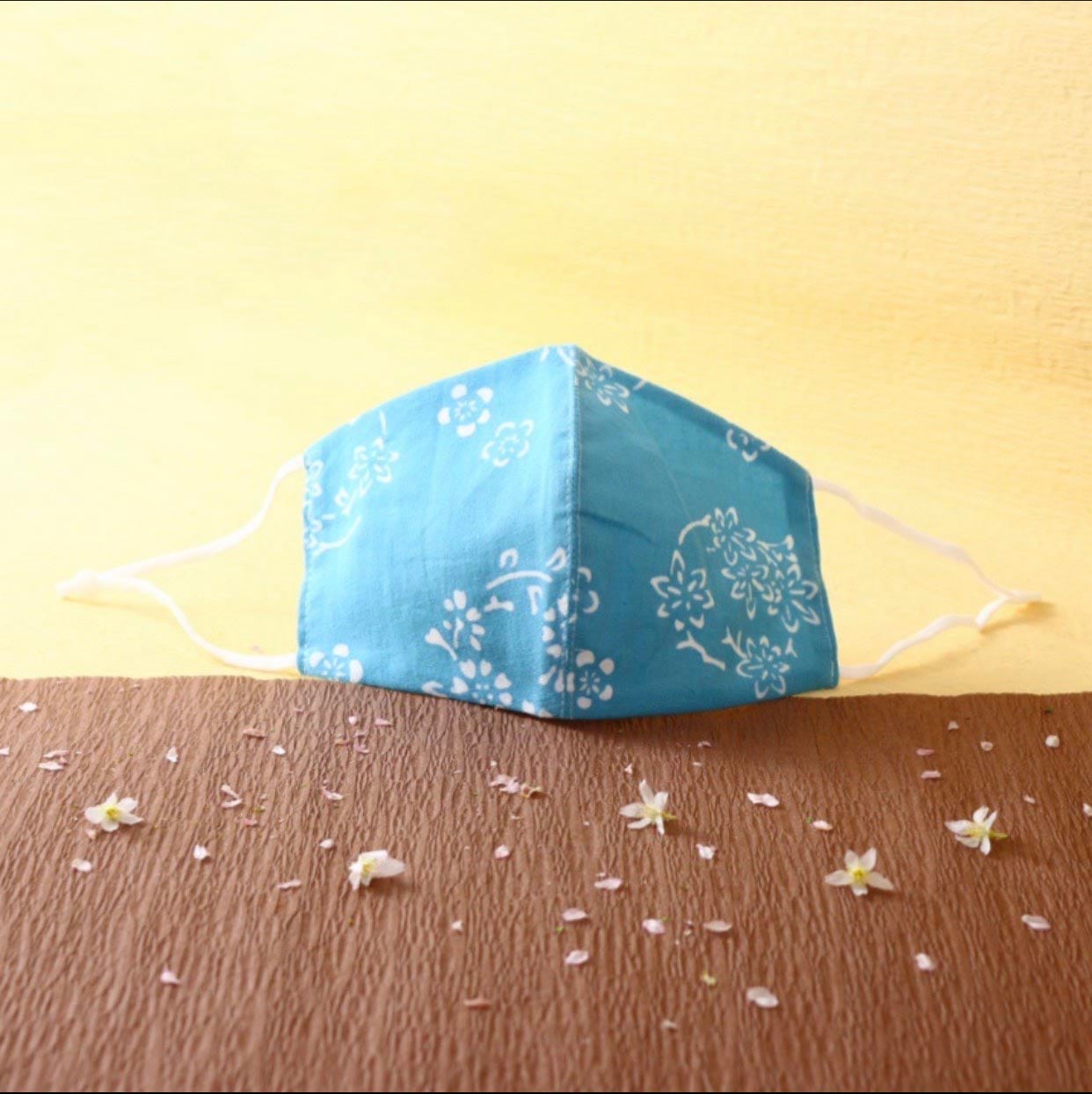 梨園染めマスク　団花文様