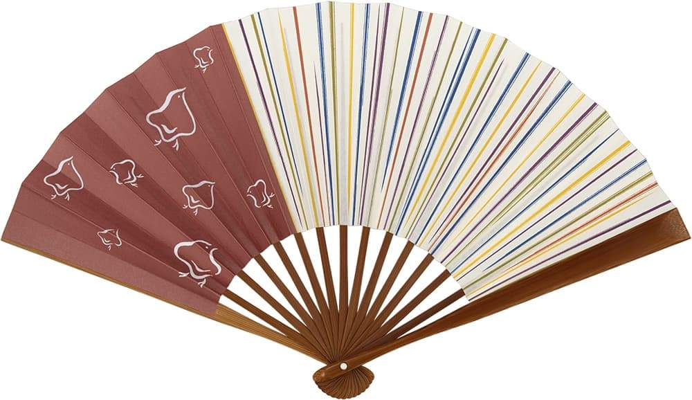江戸扇子 No.12　千鳥 朱