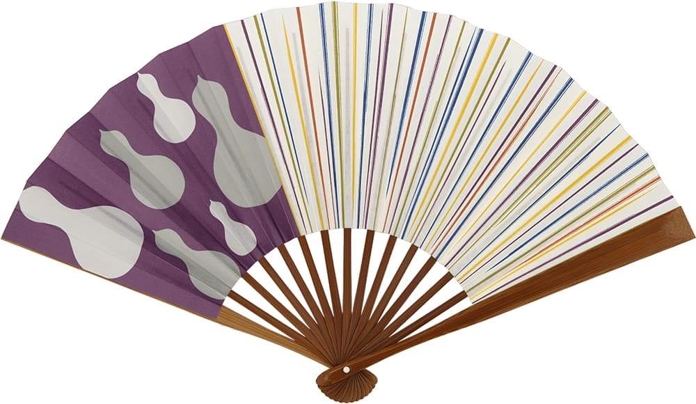 江戸扇子 No.14　ひょうたん縞 　紫