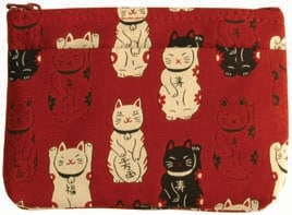 福集め　前ポケット付カードポーチ　赤