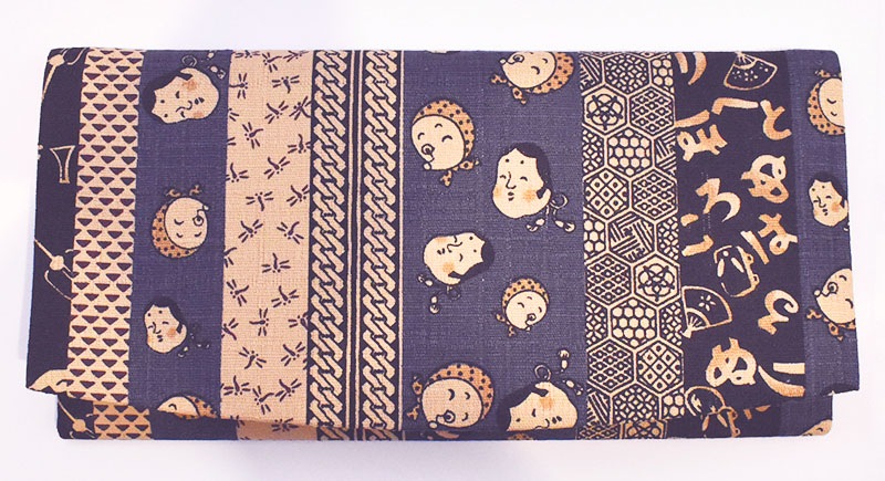 時代小紋　札入れ　紺