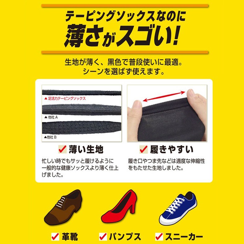 【在庫限り】足活力 テーピングソックス　6足セット