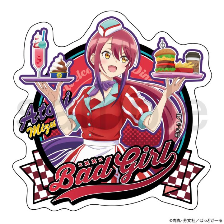 ばっどがーる　アメリカンダイナー　ダイカットステッカー　水鳥 亜鳥