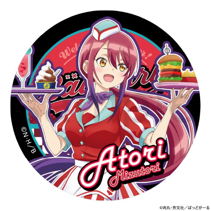 ばっどがーる　アメリカンダイナー　缶バッジ　水鳥 亜鳥