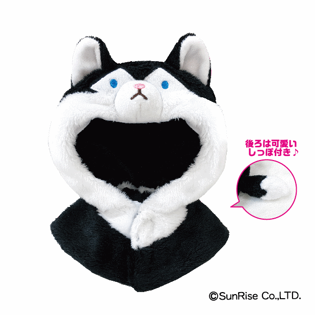 UCHI-NOCO】ポンチョ オオカミ ブラック | Chibiぬいのでこれーしょん