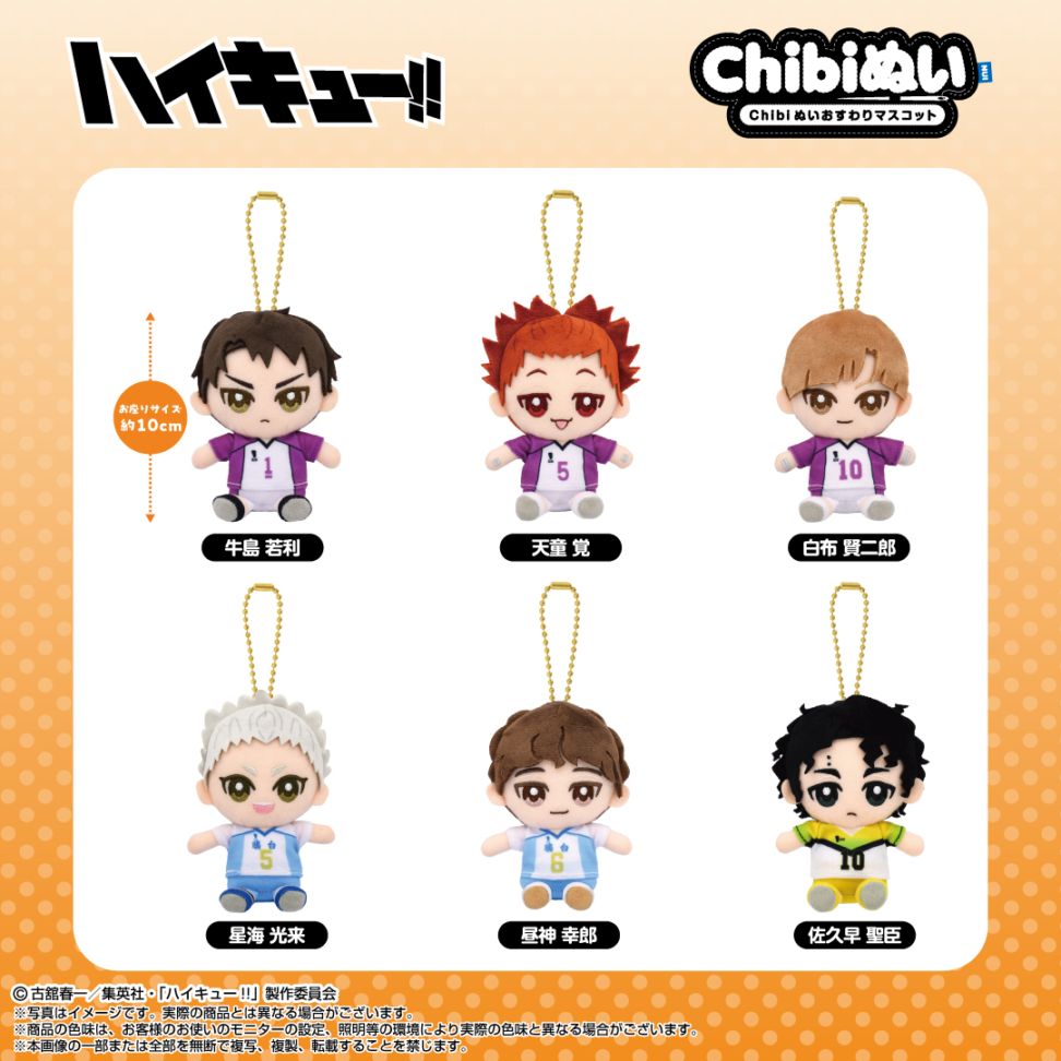 ハイキュー Chibiぬいおすわりマスコット ぬいぐるみ キーホルダー 15種 予約商品＞2026年4月発売予定【ハイキュー!!】Chibiぬいおすわり
