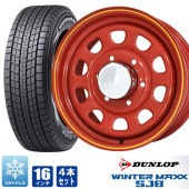 200系ハイエース スタッドレス タイヤ 4本セット デイトナ 16インチ レッド ウインターマックス SJ8 215/65R16 6.5j +38 タイヤホイールセット|タイヤ・ホイールセット|タイ
