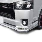 HELIOS 200系ハイエース 4型 5型 6型 7型 8型 標準 LEDフロントリップスポイラー 塗装品 070 + 202 パールホワイト S-GL DX 外装 カスタムパーツ エアロ トヨタ 