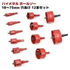 送料無料 バイメタル ホールソー お得な12本セット 18〜75mm 穴あけ チャック式 DIY 工具|工具
