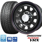 200系ハイエース スタッドレス タイヤ 4本セット デイトナ 16インチ ブラック レッド＆ブルー ライン ブリザック VRX 215/65R16 タイヤホイールセット|タイヤ・ホイールセット|タイ