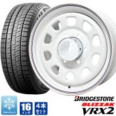 200系ハイエース スタッドレス タイヤ 4本セット デイトナ 16インチ ホワイト レッド＆ブルー ライン ブリザック VRX2 215/65R16 タイヤホイールセット|タイヤ・ホイールセット|タ
