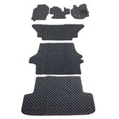 200系ハイエース 標準 S-GL フロアマット チェック柄 6点セット ブラック・グレー フロント リア 荷室 ラゲッジ 内装 カスタムパーツ トヨタ ナロー 1型 2型 3型 4型 5型 6型 7