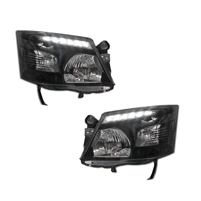 キャラバン NV350 HIDタイプ インナー ブラック ホワイト LED ヘッド
