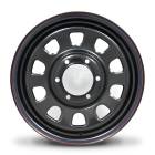 16インチ デイトナホイール 4本セット 【16×6.5J+38 6H PCD139.7】 ブラック レッド＆ブルー ライン 200系ハイエース 等 スチールホイール|16インチ|ホイール