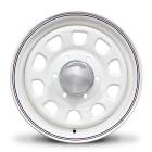 15インチ デイトナホイール 4本セット 【15×6.5J+38 6H PCD139.7】 ホワイト レッド＆ブルー ライン 200系ハイエース 等 スチールホイール|15インチ|ホイール