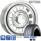 デイトナ 16インチ オール メッキ ファルケンW11 215/65R16C 109/107N ホワイトレター 200系ハイエース 4本セット タイヤホイールセット|タイヤ・ホイールセット|タイヤ・ホ