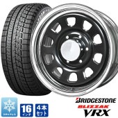 200系ハイエース スタッドレス タイヤ 4本セット デイトナ 16インチ ブラック メッキリム ブリザック VRX 215/65R16 タイヤホイールセット|タイヤ・ホイールセット|タイヤ・ホイール