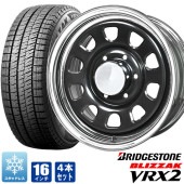 200系ハイエース スタッドレス タイヤ 4本セット デイトナ 16インチ ブラック メッキリム ブリザック VRX2 215/65R16 タイヤホイールセット|タイヤ・ホイールセット|タイヤ・ホイー