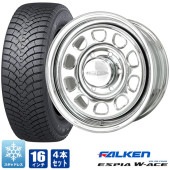 200系ハイエース スタッドレス タイヤ 4本セット デイトナ 16インチ オールメッキ ファルケン エスピア W-ICE 205/60R16 92H タイヤホイールセット|タイヤ・ホイールセット|タ