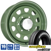 デイトナ 16インチ アーミーグリーン グッドイヤー ナスカー 215/65R16 ホワイトレター 200系ハイエース 4本セット カーキ 緑 EAGLE＃1 タイヤホイールセット|タイヤ・ホイールセ