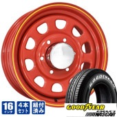 デイトナ 16インチ レッド グッドイヤー ナスカー 215/65R16 ホワイトレター 200系ハイエース 4本セット カーキ 緑 EAGLE＃1 タイヤホイールセット|タイヤ・ホイールセット|タイ