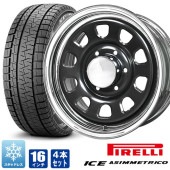 デイトナ 16インチ ブラック メッキリム ピレリ アイス アシンメトリコ 215/65R16 96Q 200系ハイエース 4本セット タイヤホイールセット|タイヤ・ホイールセット|タイヤ・ホイール