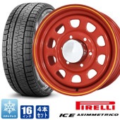 デイトナ 16インチ レッド ピレリ アイス アシンメトリコ 215/65R16 96Q 200系ハイエース 4本セット タイヤホイールセット|タイヤ・ホイールセット|タイヤ・ホイール