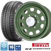 デイトナ 16インチ アーミーグリーン ピレリ アイス アシンメトリコ 215/65R16 96Q 200系ハイエース 4本セット タイヤホイールセット|タイヤ・ホイールセット|タイヤ・ホイール