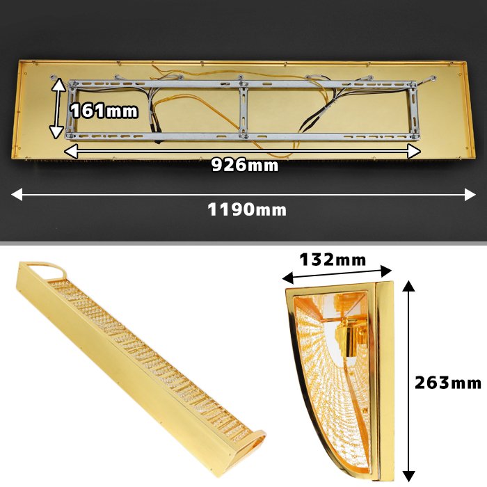シャンデリア 壁掛け ナイアガラ A02 1200mm 12V / 24V フル ゴールド